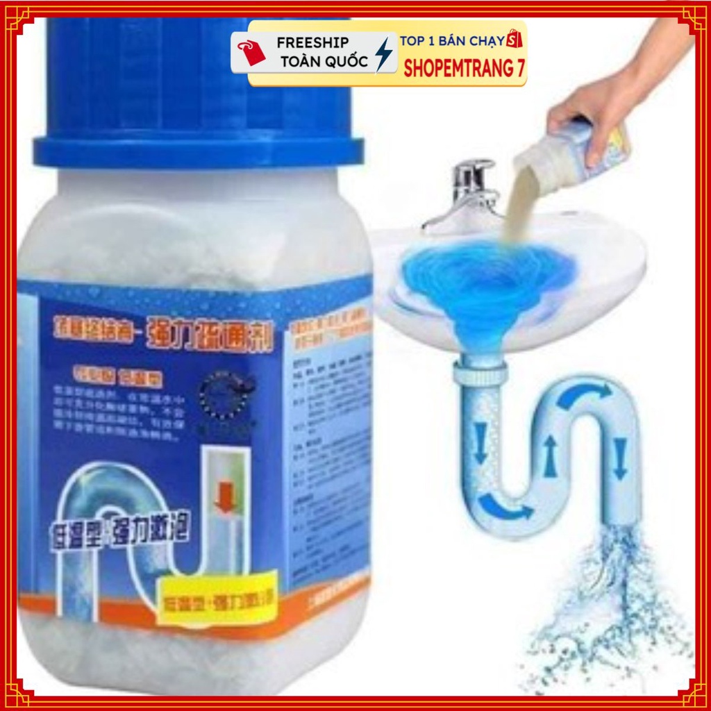 Chai bột làm sạch, khử trùng thông tắc cốngSHOPEMTRANG7Bột thông cống cực mạnh YUHAO chuyên thông tắc bồn rửa mặt