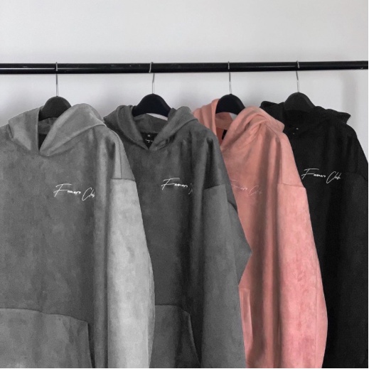 (Cần pass) Áo hoodie da lộn Fuonero FNC thêu (Suede Hoodie) (Size L)