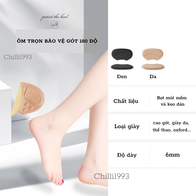 Miếng Lót Gót Giày Nam Nữ Giảm Size, Chống Rộng , Giảm Ma Sát Bảo Vệ Gót Chân