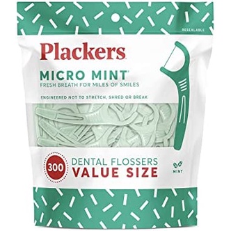 Tăm chỉ Plackers Micro Mint túi 300 cây