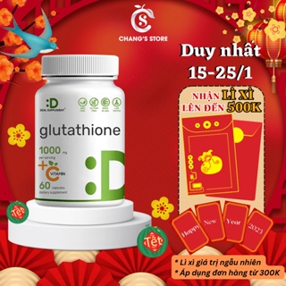 Viên Uống Trắng Da, Giải Độc Gan GLUTATHIONE 1000mg + Vitamin C 500mg - 60 viên
