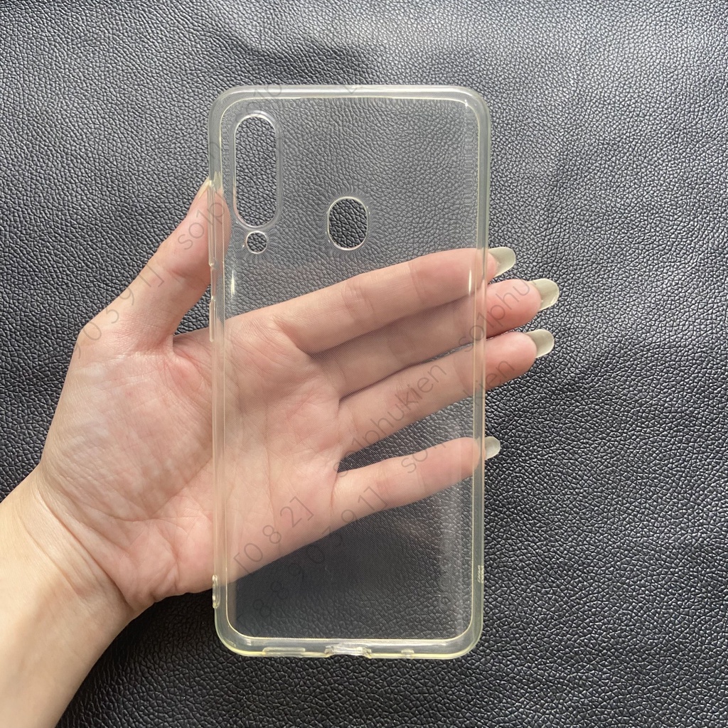 Ốp lưng Samsung A60 dẻo trong suốt viền gồ bảo vệ cam bền, đẹp