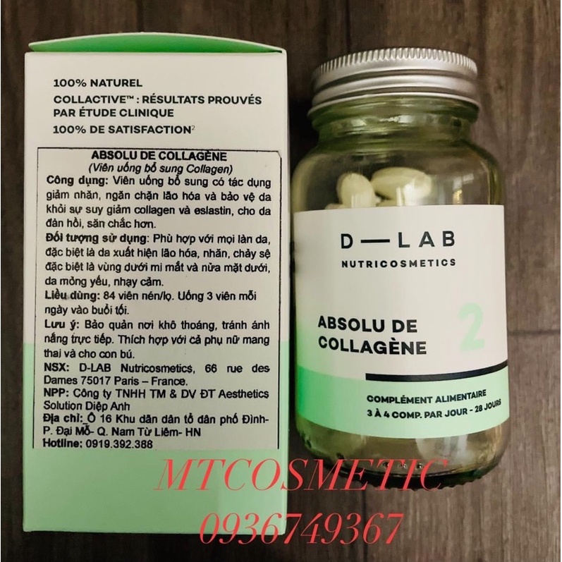 Viên uống bổ sung Collagen DLAB – 84 viên - Pháp