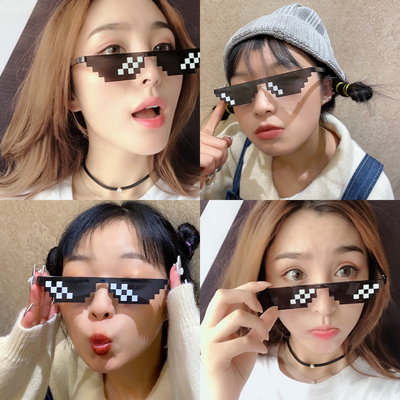🎀 yakult 🎀Đồ chơi kính râm unisex kiểu khảm đa diện trang trí làm đạo cụ chụp ảnh vui nhộn hóa trang trong các bữa tiệc Thug Life