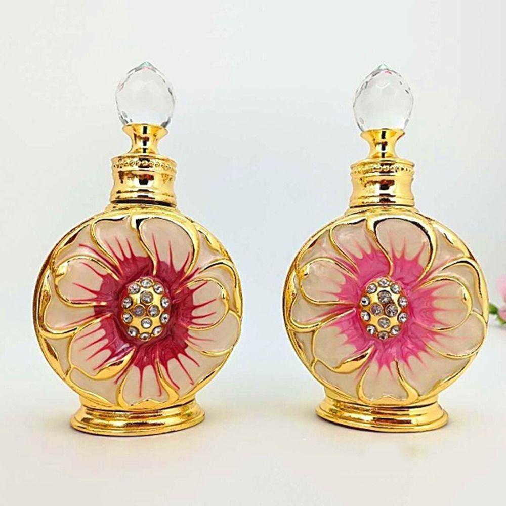 MOCHO Bình Thủy Tinh Rỗng Đựng Nước Hoa Họa Tiết Hoa Hồng Sa Mạc Phong Cách Ả Rập Cổ Điển