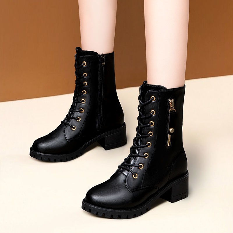 TIMBERLAND Giày Bốt Martin Da Đế Dày Lót Nhung Thời Trang Thu Đông Cho Nữ