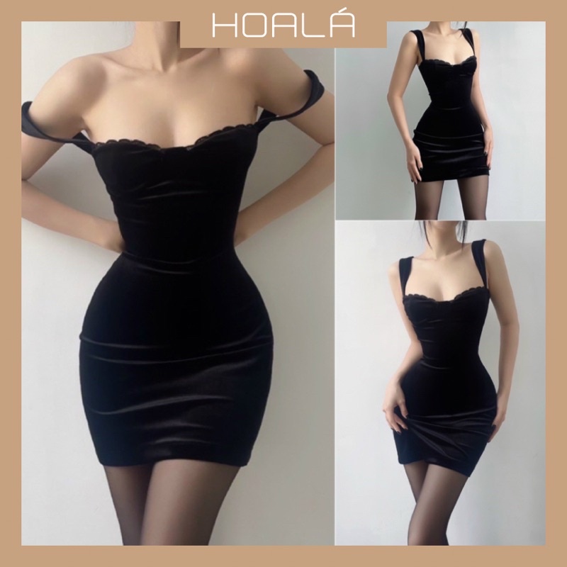 Đầm 2S Nhung Cúp Ngực Phối Ren Gợi Cảm D167