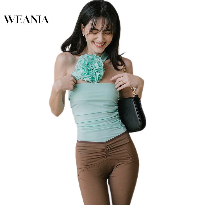 Áo Tank Top Hai Dây Hở Lưng Dáng Ôm In Hoa Hồng Thời Trang Cho Bạn Gái