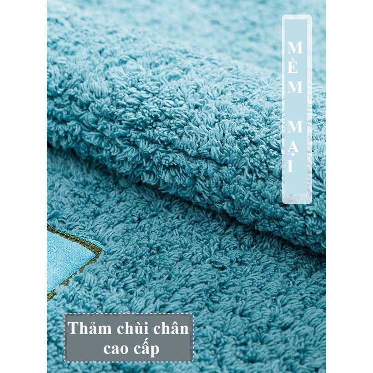 Thảm chùi chân lông dài SỢI SAN HO, phong cách Châu Âu, thấm hút nước tốt