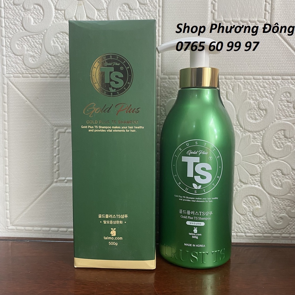Dầu gội TS ngăn rụng tóc, kích thích mọc tóc chiết xuất vàng và thảo dược Hàn Quốc TS GOLD PLUS SHAMPOO
