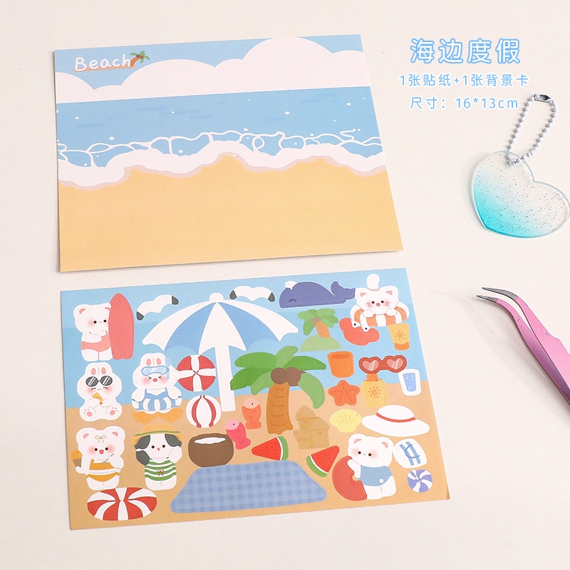 Miếng Dán Trang Trí Sổ Tay Cỡ Lớn Họa Tiết Hoạt Hình Dễ Thương diy