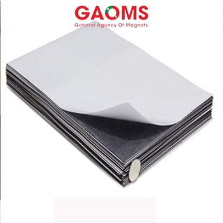 Nam châm lá A4 có băng keo hai mặt GAOMS, độ dày 1mm, dễ cắt và tiện dụng