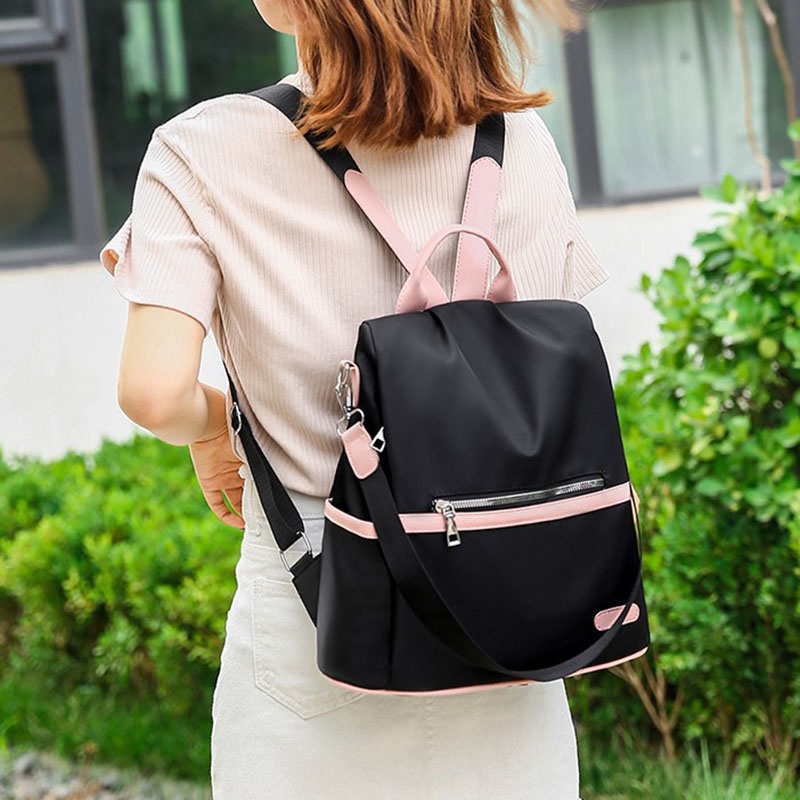 Ba Lô Đi Học Chống Trộm Đa Năng Màu Tương Phản Phiên Bản Hàn Quốc Mới HYOY JP HB