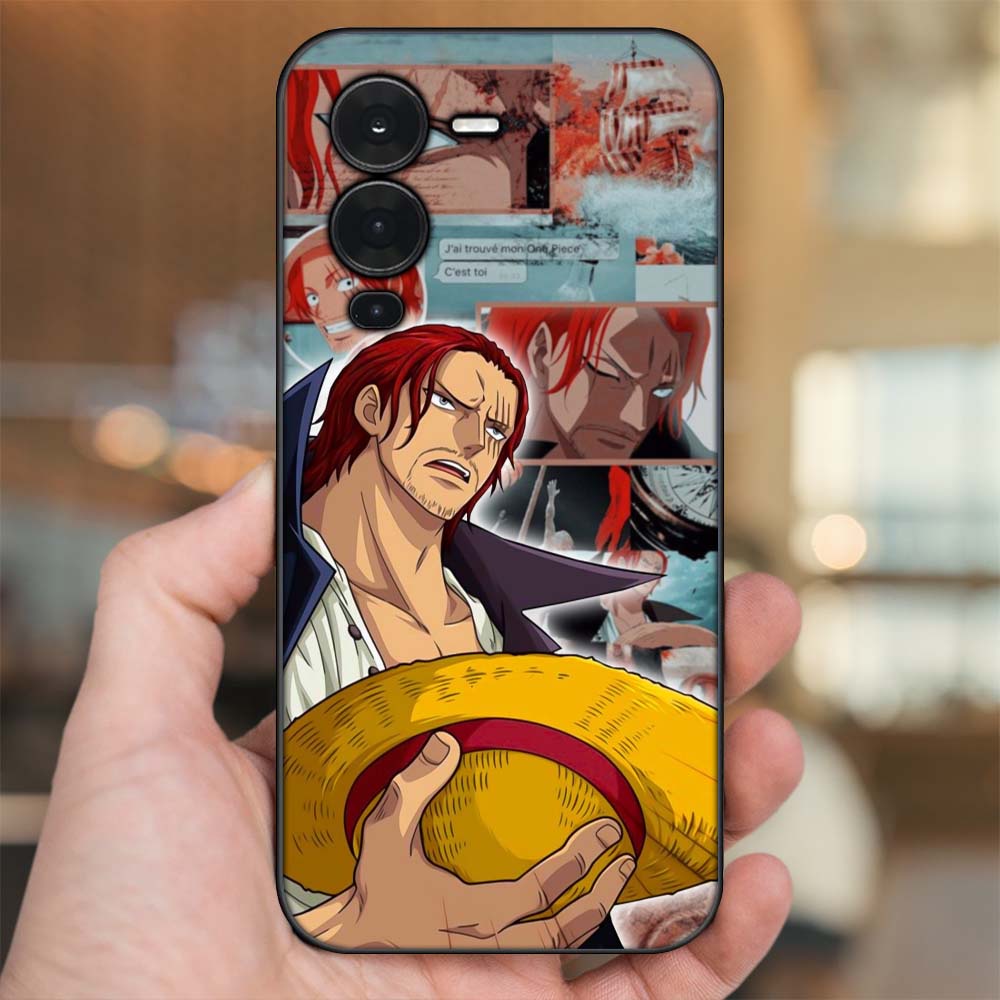 Ốp lưng Vivo V25 Pro viền đen in hình Shanks One Piece Đảo Hải Tặc