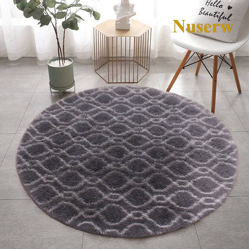Nuserw Đệm Lót Sàn Vải Lông Tròn Trang Trí Bàn / Ghế Ngồi / Lều / Máy Tính