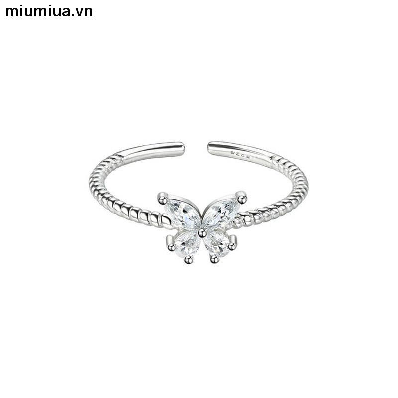 miumiuaNhẫn bướm đính đá xinh bạc 925 𝐍A nhà Tiệm nhỏ của Ryn