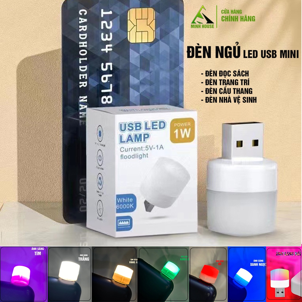 Đèn ngủ LED USB mini nhỏ gọn, đèn đọc sách, trang trí, nhà tắm Minh House | BigBuy360 - bigbuy360.vn