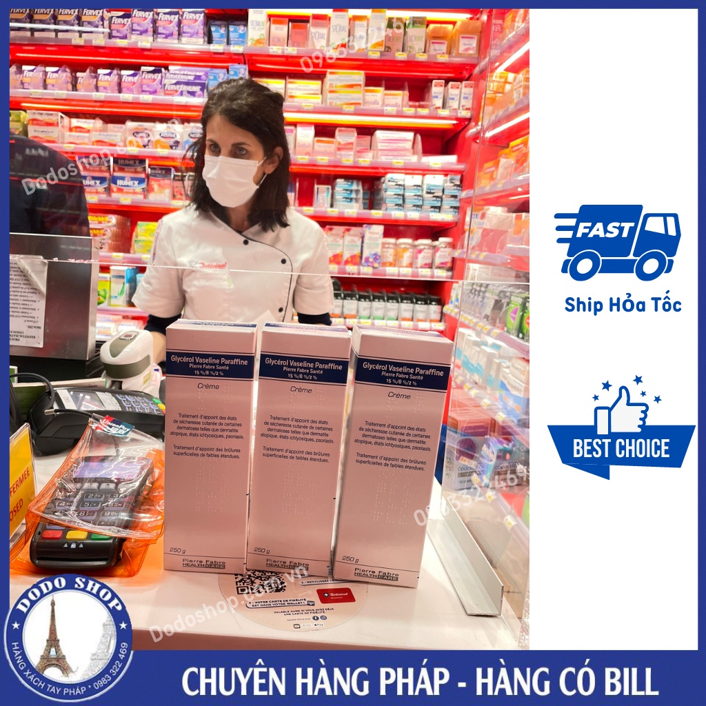 Kem Dexeryl 250gr Bản Glycerol dưỡng da, dưỡng ẩm dành cho da cơ địa, da khô, chàm sữa