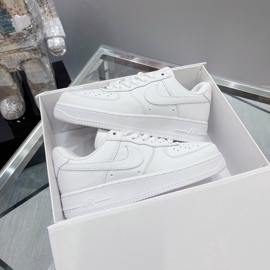 Giày_Nike Air Force 1 Full Trắng, Giày Af1 Thể Thao All White Hàng S.Cấp Đế Air Đủ Size Nam Nữ + Quà Tặng tất từ bản s.c