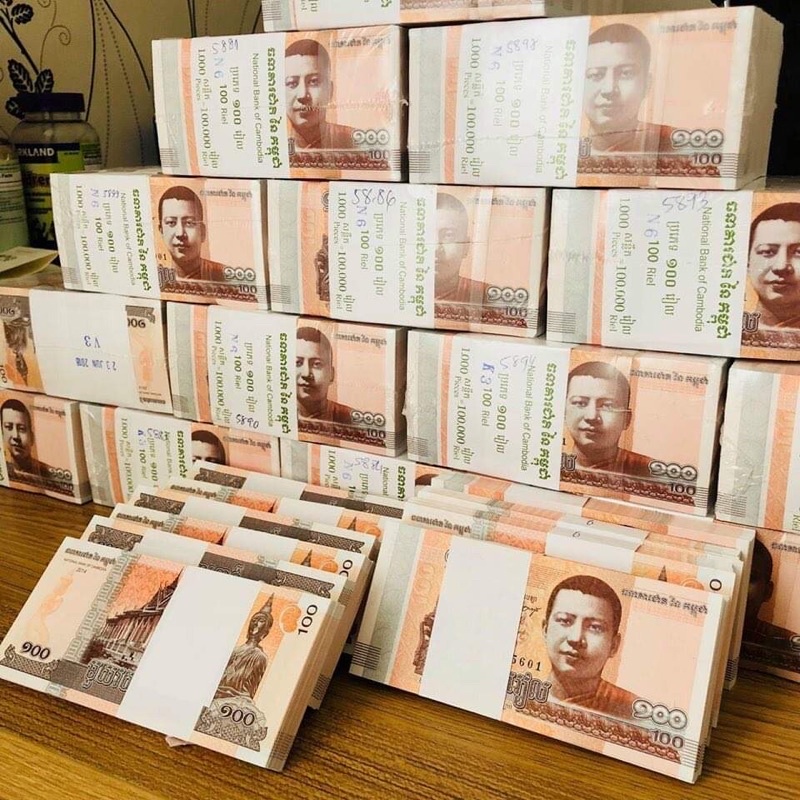 Tờ Tiền Phong Thủy Hình Phật CamPuChia 100 Riels Bình An May Mắn - Lì Xì Tết , Quà Tết