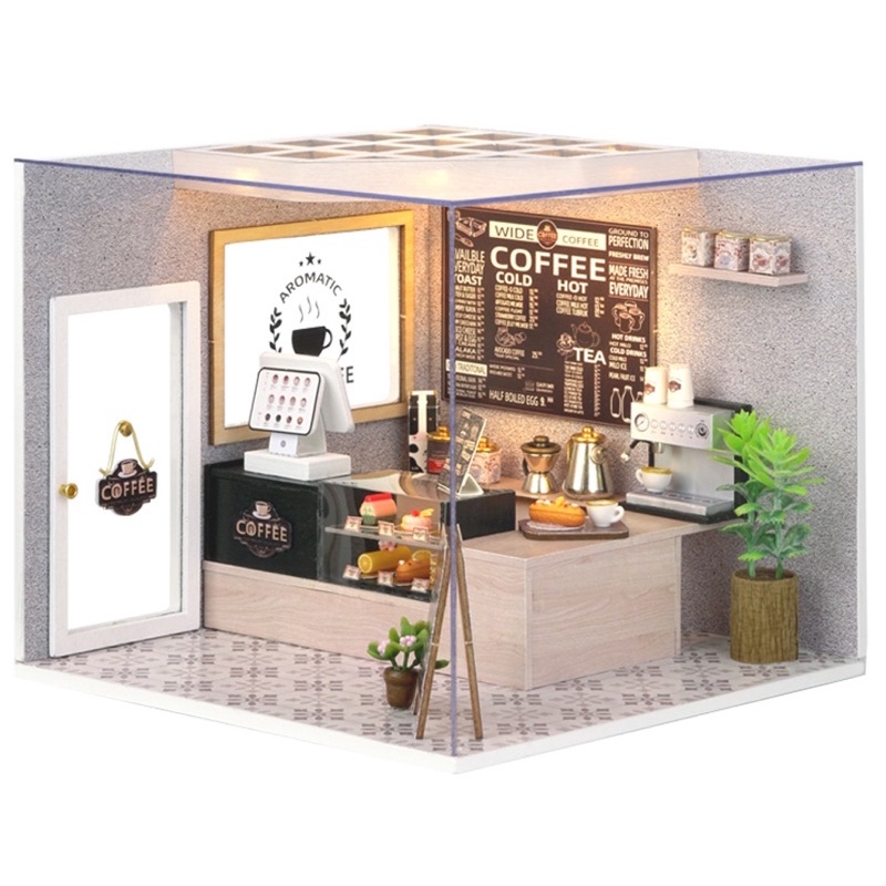 h021 Mô hình nhà búp bê tự lắp ráp bằng gỗ-Diy house(tặng mica,keo,đèn)