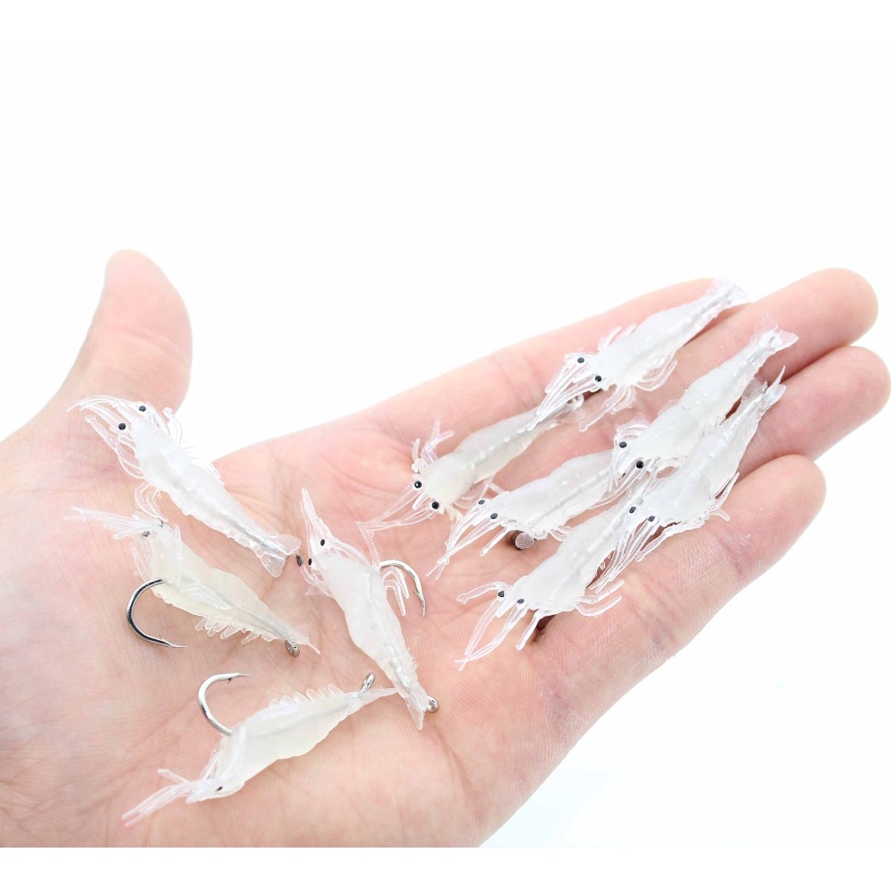 Hàng Có Sẵn!!!!! 10 Mồi Tôm Giả Câu Cá Bằng Silicon Mềm 1.3g / 5cm Pesca S1