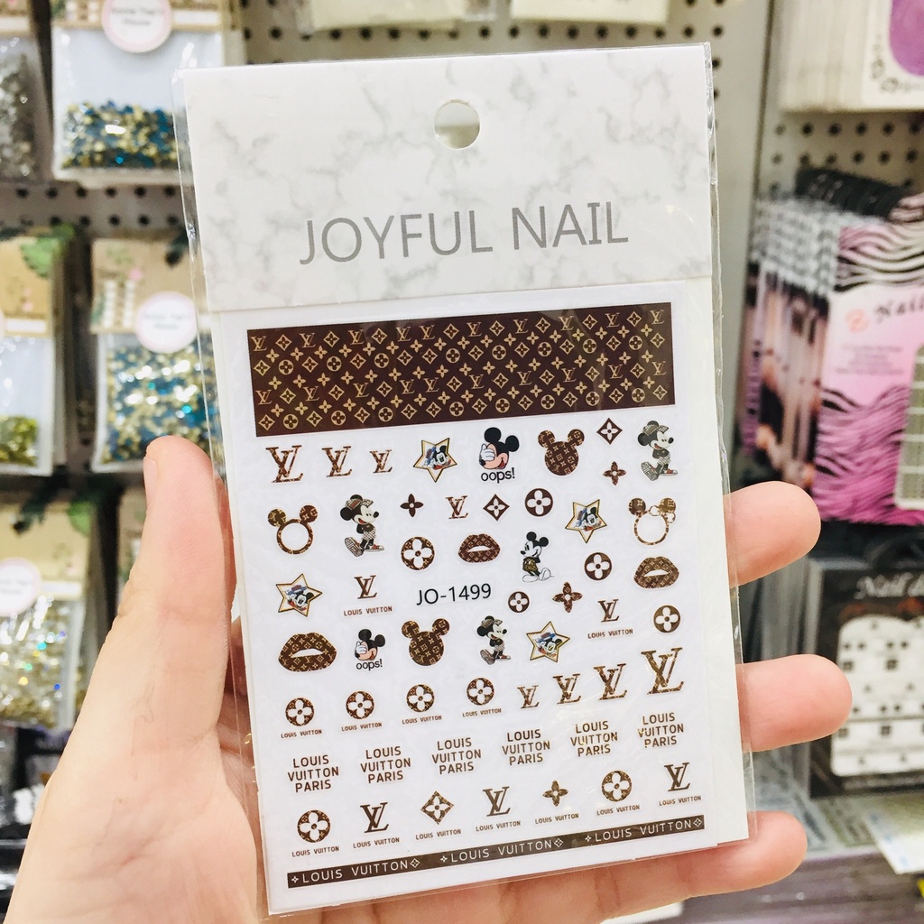 Sticker dán móng, nail sticker thương hiệu, sticker bướm, lá bài nhiều mẫu xinh xắn, dụng cụ làm móng