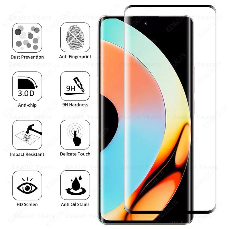 Kính Cường Lực Bảo Vệ Màn Hình Viền Cong 2 Trong 1 Cho Realme 10 Pro Plus Realme 10Pro +