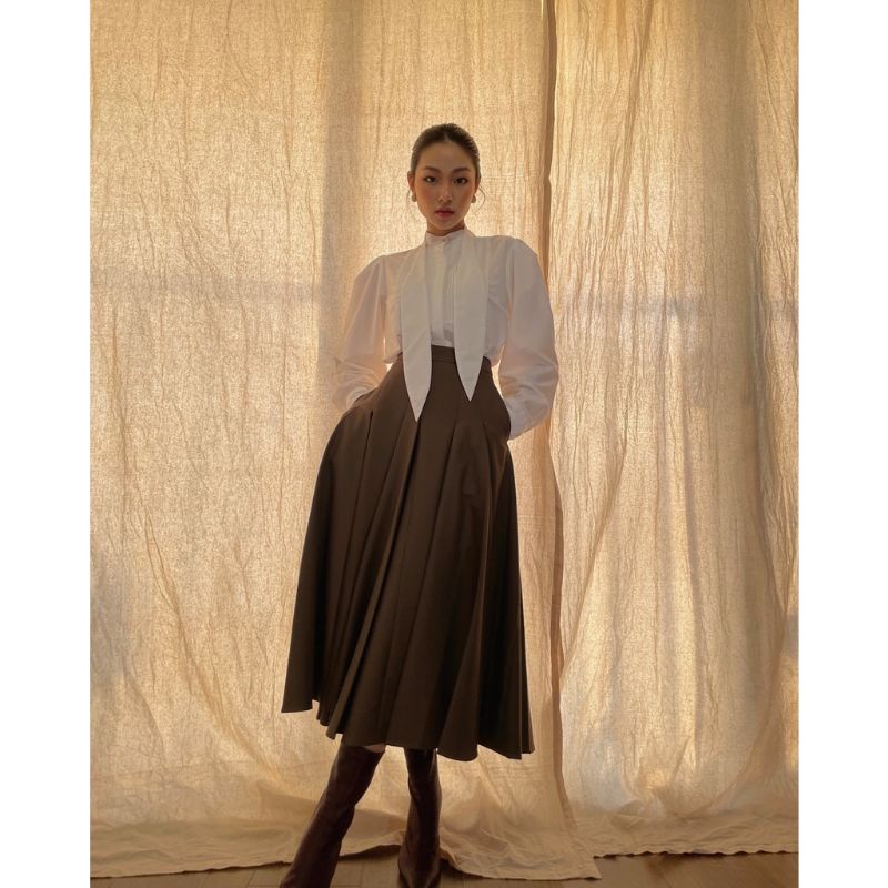 Chân váy midi xòe HUONG BOUTIQUE - HBZ359