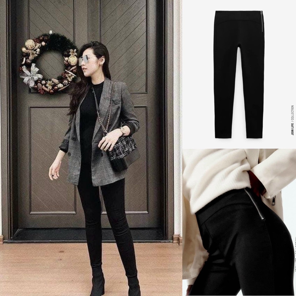 Quần treging uimi khoá sườn,quần leging cách điệu 1 cúc-MAI THỎ SHOP-