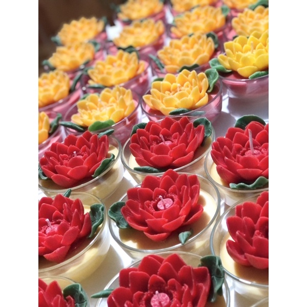 Nến bơ 1 hoa nở - Nến organic - Nến thủ công không khói