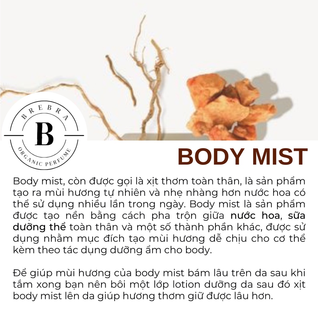 Another 13 - Body mist 50ml có nhũ lưu hương 5 tiếng 35 mùi hương lựa chọn, xịt thơm toàn thân Brebra chai nhỏ gọn