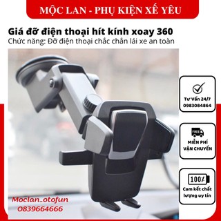 [Hàng Đẹp] Kẹp Giá Đỡ Điện Thoại SUCKER Trên Xe Ô Tô - Có Chân Hít Kính Xoay 360 Độ