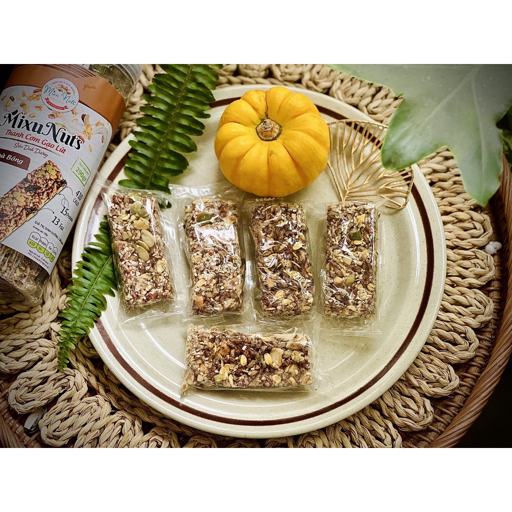 Thanh gạo lứt MIXU NUTS 290gr chà bông rong biển mix hạt siêu thơm giòn ngon hỗ trợ ăn kiêng giảm cân siêu tốt A5