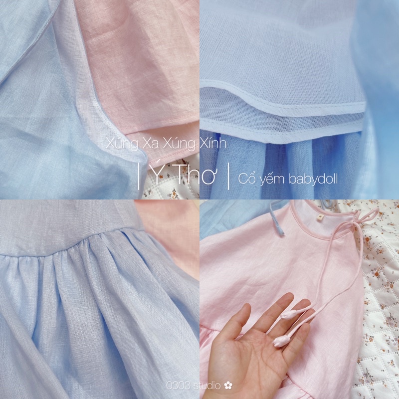 | 0303 studio | áo yếm babydoll - vải linen - dòng Ý Thơ