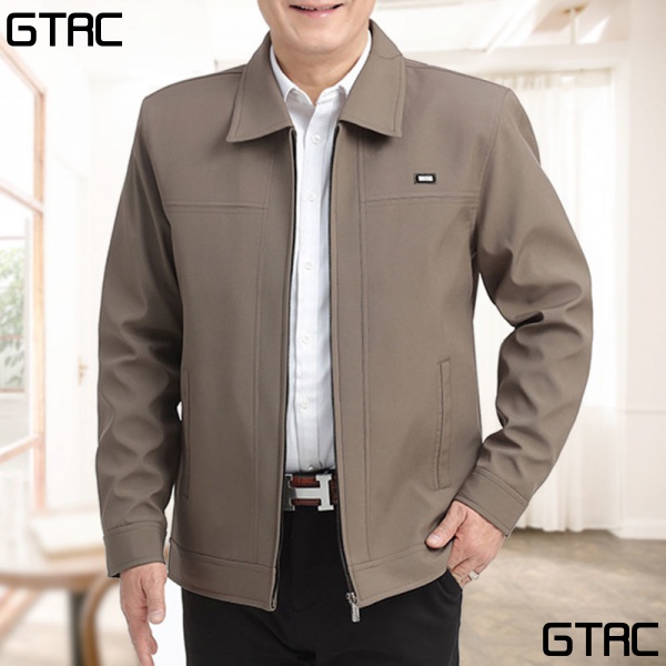 Áo Khoác Cổ Bẻ Dễ Phối Đồ Thời Trang Xuân Thu Cho Nam Trung Niên 40-50 Tuổi
