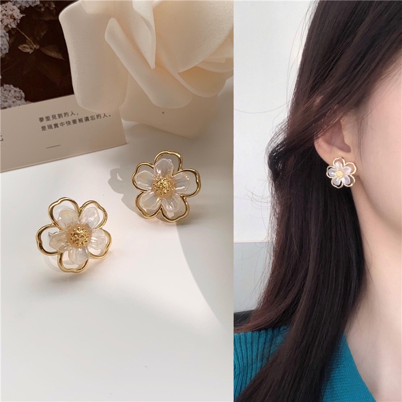 Khuyên tai/ Bông tai mạ bạc S925 thiết kế hình hoa mai nữ tính willa.accessories🌸