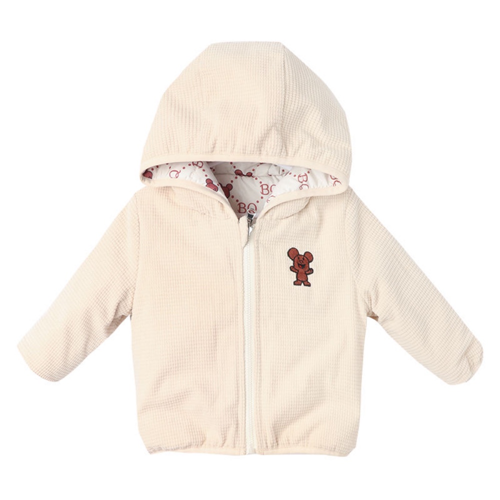 Áo Khoác Cotton Dày Hai Mặt Có Mũ Trùm Xinh Xắn Theo Phong Cách Mùa Đông Dành Cho Bé