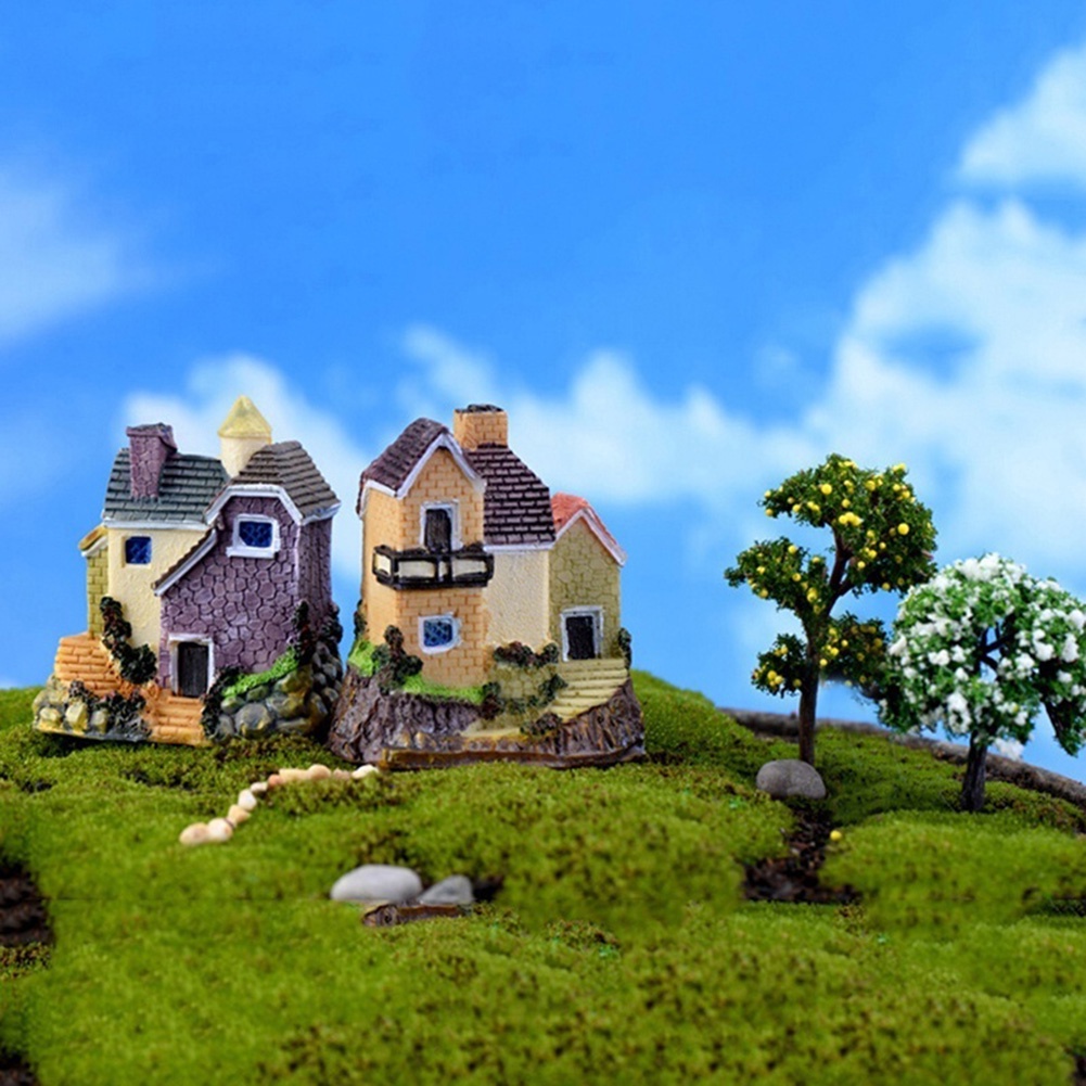 Đồ trang trí Ngôi Nhà Mini Bằng Nhựa Resin Trang Trí Tiểu Cảnh