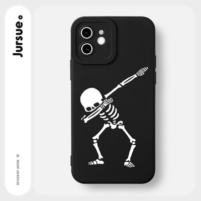 Ốp lưng JURSUE dẻo chống bẩn hình độc lạ ngầu nam đen Cho iPhone 17 16 15 14 13 12 11 Pro Max SE 2020 X XR XS ip 8 7 Plus Y2893