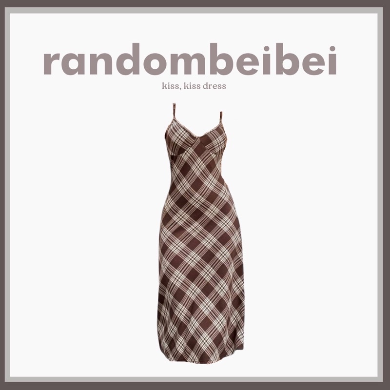 𝐑𝐀𝐍𝐃𝐎𝐌𝐁𝐄𝐈𝐁𝐄𝐈 KISS, KISS DRESS 🥨 VÁY HAI DÂY PHONG CÁCH VINTAGE HỌA TIẾT KẺ CARO 'DARK ACADEMIA' LE CROISSANT