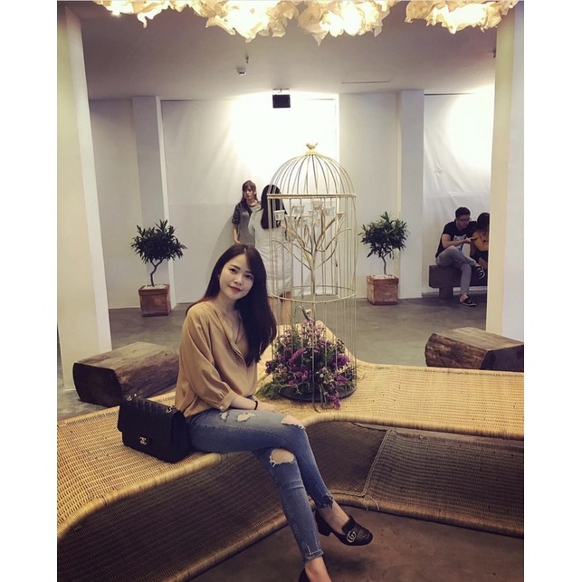 Thanh lý áo sơ mi dáng rộng Viet hoang bich