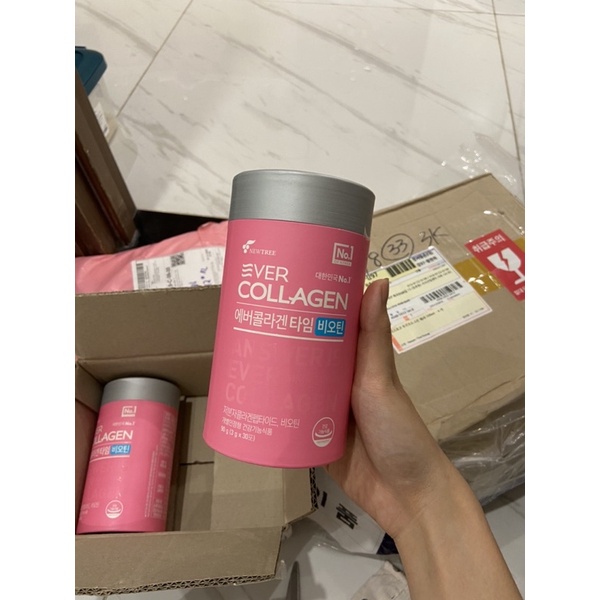 Ever Collagen Time Hộp 30 gói. Thức uống bổ sung Collagen Hàn Quốc. 에버 콜라겐