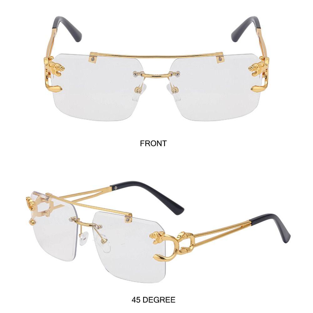 MOILYVN Kính Mát Không Gọng Kim Loại Phong Cách Steampunk