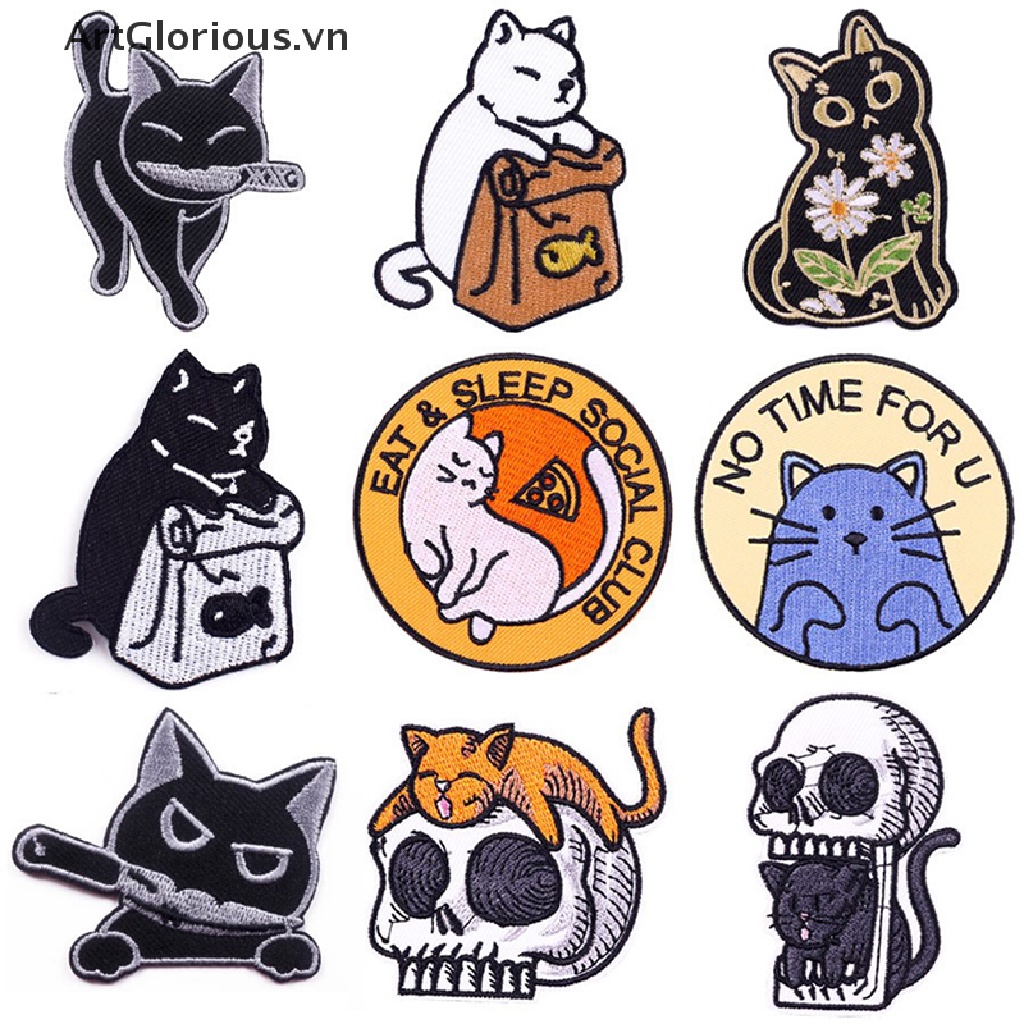 Miếng Vá Ủi Quần Áo Hình Mèo Dễ Thương DIY