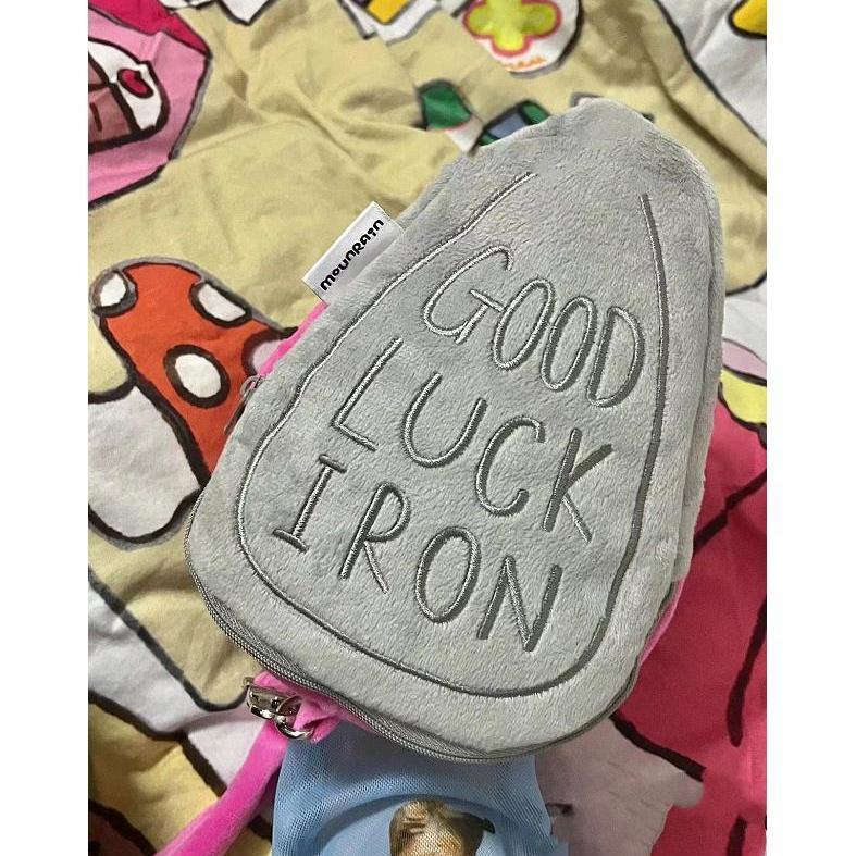 Túi Đựng Bút Chì / Mỹ Phẩm Bằng Lông Nhung Họa Tiết Quái Vật May Mắn Dễ Thương