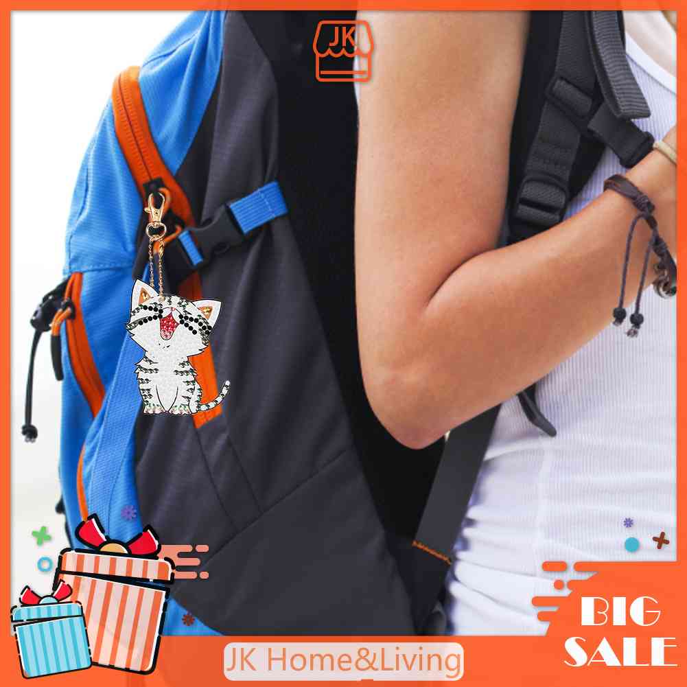 Set 5 Móc Khóa Đính Hạt Nhựa Acrylic DIY