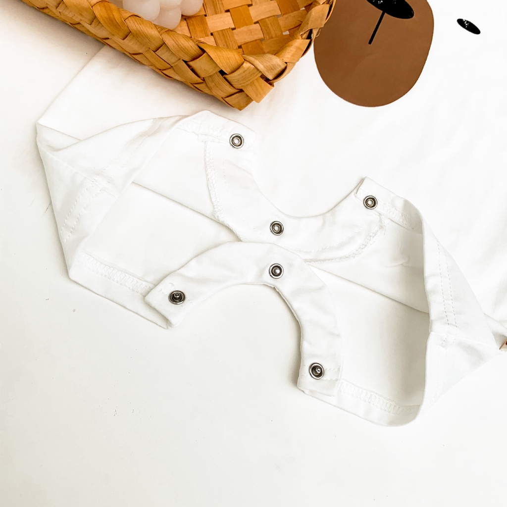 Set áo liền quần &amp; mũ trùm đầu in hình gấu dành cho trẻ sơ sinh