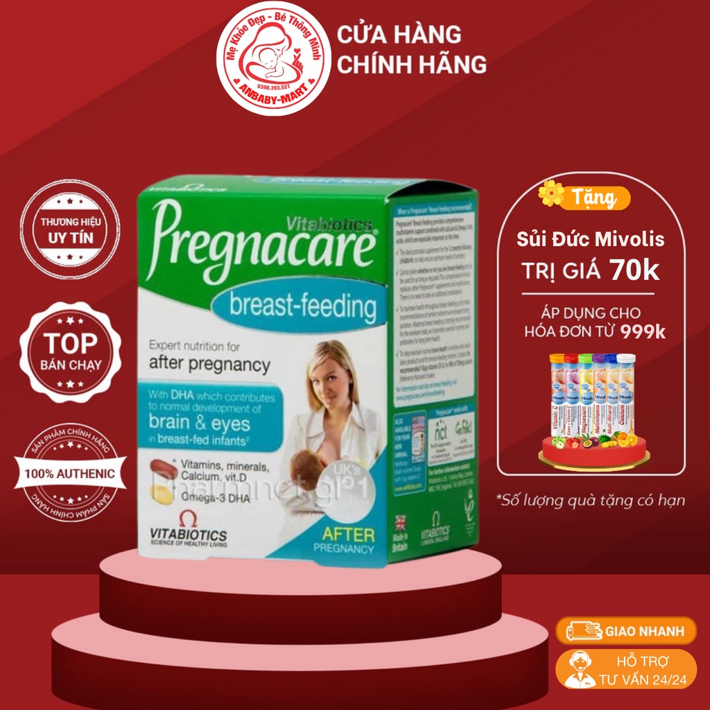 ] Viên Bú PREGNACARE BREAST-FEEDING Sau Sinh Cho Các Mẹ