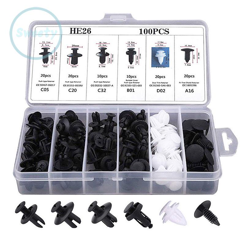 【SWTDRM】【Fast Delivery】100pcs Car Body Shield Push Pin Rivet Retainer